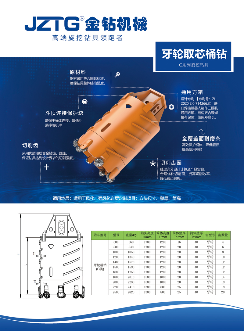 牙輪取芯桶鉆